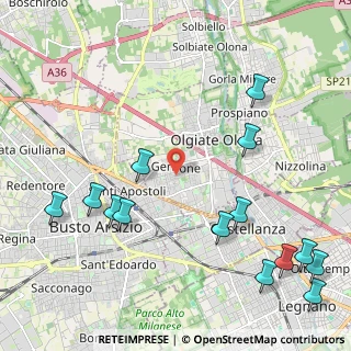 Mappa Via dei Ciclamini, 21057 Olgiate Olona VA, Italia (2.765)