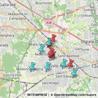Mappa Via Vipiteno, 21052 Busto Arsizio VA, Italia (1.36846)