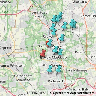 Mappa Via Nazionale dei Giovi, 20031 Cesano Maderno MB, Italia (3.3475)