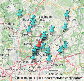 Mappa 20853 Biassono MB, Italia (6.3825)