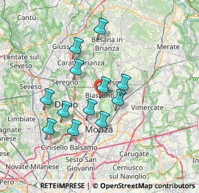 Mappa 20853 Biassono MB, Italia (6.05333)