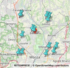 Mappa 20853 Biassono MB, Italia (4.29071)