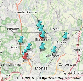 Mappa 20853 Biassono MB, Italia (2.97636)