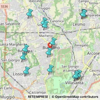 Mappa 20853 Biassono MB, Italia (2.56143)