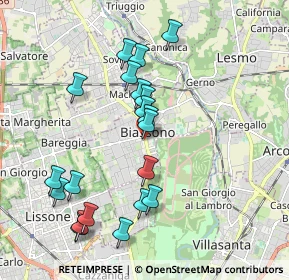 Mappa 20853 Biassono MB, Italia (1.9205)