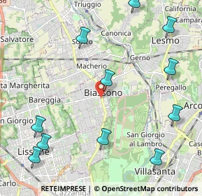Mappa 20853 Biassono MB, Italia (2.72273)