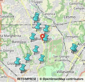 Mappa 20853 Biassono MB, Italia (2.07429)