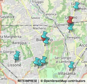 Mappa 20853 Biassono MB, Italia (2.36385)