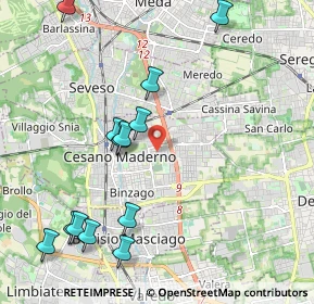 Mappa Via S. Benedetto, 20031 Cesano Maderno MB, Italia (2.36769)