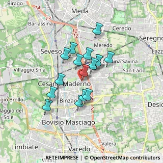 Mappa Via S. Benedetto, 20031 Cesano Maderno MB, Italia (1.29188)
