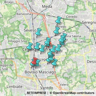 Mappa Via S. Benedetto, 20031 Cesano Maderno MB, Italia (1.3225)