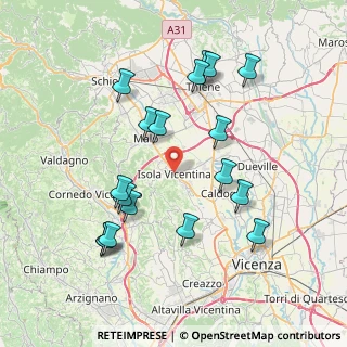Mappa Via Guglielmo Marconi, 36033 Isola Vicentina VI, Italia (7.87889)
