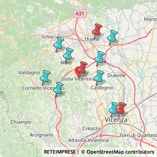 Mappa Via Guglielmo Marconi, 36033 Isola Vicentina VI, Italia (7.08818)