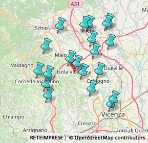 Mappa Via Guglielmo Marconi, 36033 Vicenza VI, Italia (7.0735)