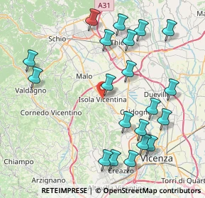 Mappa Via Guglielmo Marconi, 36033 Vicenza VI, Italia (9.1445)