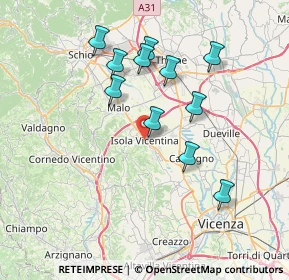 Mappa Via Guglielmo Marconi, 36033 Vicenza VI, Italia (6.85091)