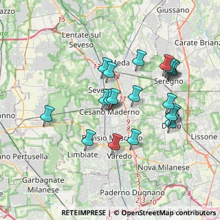 Mappa Via 4 Novembre, 20811 Cesano Maderno MB, Italia (3.5345)