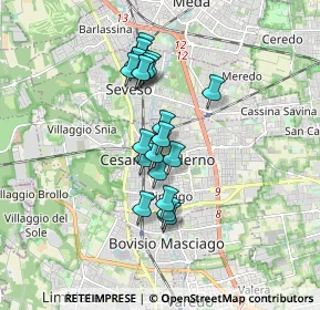 Mappa Via Borromeo, 20031 Cesano Maderno MB, Italia (1.3465)