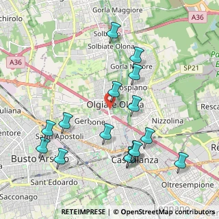 Mappa Via Luigi Cadorna, 21057 Olgiate Olona VA, Italia (2.16563)