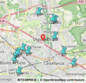 Mappa Via Luigi Cadorna, 21057 Olgiate Olona VA, Italia (2.45917)