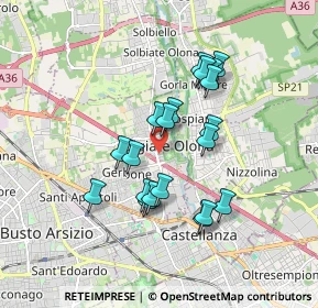 Mappa Via Luigi Cadorna, 21057 Olgiate Olona VA, Italia (1.491)