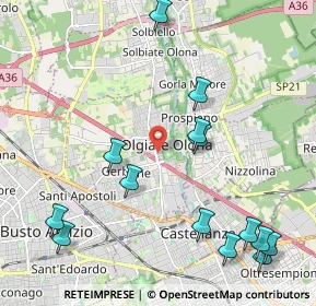Mappa Via Luigi Cadorna, 21057 Olgiate Olona VA, Italia (2.53786)