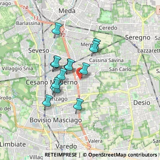 Mappa Via Resinelli, 20811 Cesano Maderno MB, Italia (1.465)