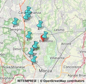 Mappa Via Filippo Turati, 20853 Biassono MB, Italia (3.55818)
