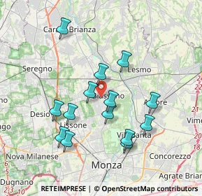 Mappa Via Filippo Turati, 20853 Biassono MB, Italia (3.44357)