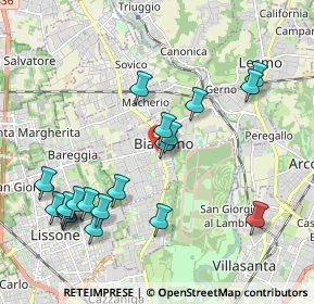 Mappa Via Vittorio Veneto, 20853 Biassono MB, Italia (2.1955)