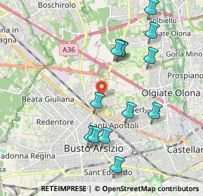 Mappa Via Ugo Mara, 21052 Busto Arsizio VA, Italia (1.98615)