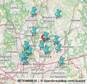 Mappa Via Trento e Trieste, 20853 Biassono MB, Italia (6.87143)