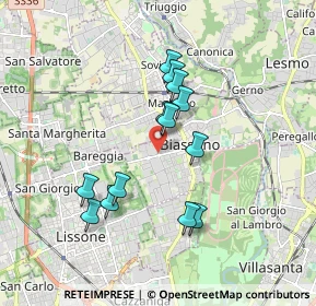 Mappa Via Trento e Trieste, 20853 Biassono MB, Italia (1.54615)