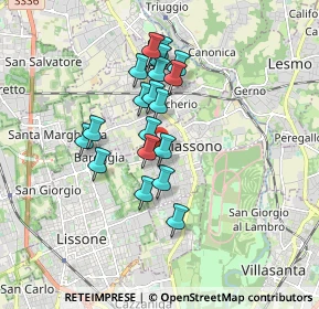 Mappa Via Trento e Trieste, 20853 Biassono MB, Italia (1.421)