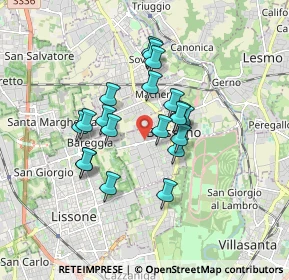 Mappa Via Trento e Trieste, 20853 Biassono MB, Italia (1.3525)