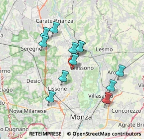 Mappa Via Felice Cavallotti, 20853 Biassono MB, Italia (3.21917)