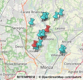 Mappa Via Felice Cavallotti, 20853 Biassono MB, Italia (2.76133)