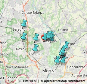 Mappa Via Felice Cavallotti, 20853 Biassono MB, Italia (3.07067)