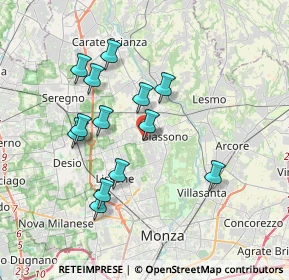 Mappa Via Felice Cavallotti, 20853 Biassono MB, Italia (3.35)