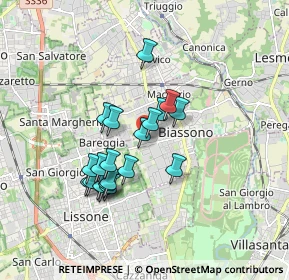 Mappa Via Felice Cavallotti, 20853 Biassono MB, Italia (1.4325)