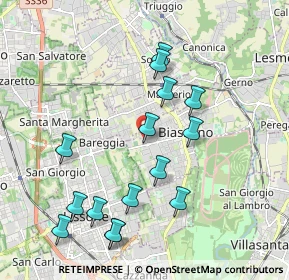 Mappa Via Felice Cavallotti, 20853 Biassono MB, Italia (2.036)