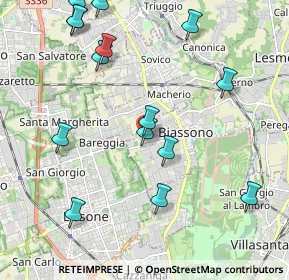 Mappa Via Felice Cavallotti, 20853 Biassono MB, Italia (2.38867)