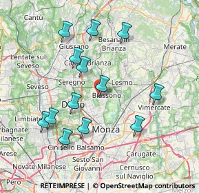 Mappa Via Felice Cavallotti, 20853 Biassono MB, Italia (7.50385)