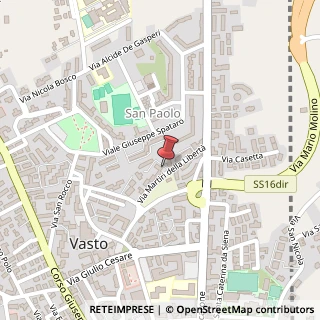 Mappa Viale Martiri della Libertà, 58, 66054 Vasto, Chieti (Abruzzo)
