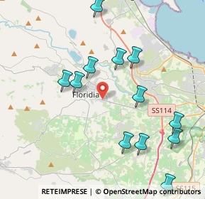 Mappa SS 124 km 110, 96014 Floridia SR, Italia (4.93417)