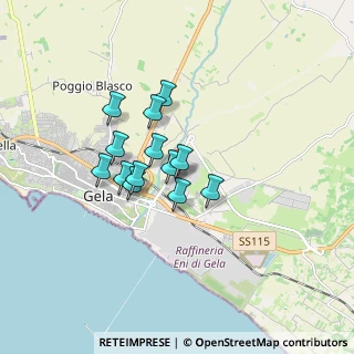 Mappa Zona industriale prima strada, 93012 Gela CL, Italia (1.35846)