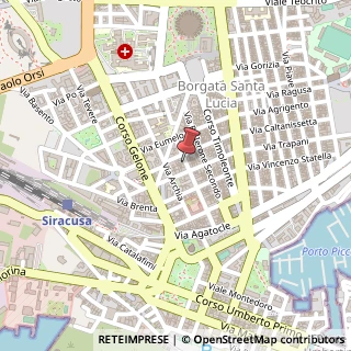 Mappa Via Ierone I L'Etneo, 49, 96100 Siracusa, Siracusa (Sicilia)