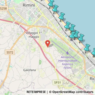 Mappa Via Coriano, 47900 Rimini RN, Italia (3.39143)