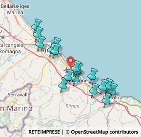 Mappa Viale Felice Carlo Pullè, 47924 Rimini RN, Italia (6.91824)