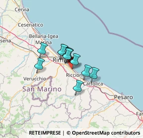 Mappa Viale Felice Carlo Pullè, 47924 Rimini RN, Italia (7.4175)